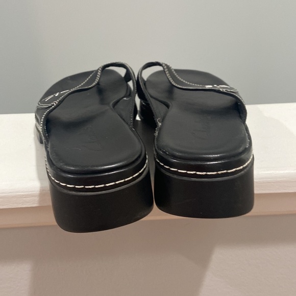 Clarks Y2K 2004 Chunky Sandal Leather Black & White Sandals sz 9 GREAT CONDITION - Picture 13 of 17